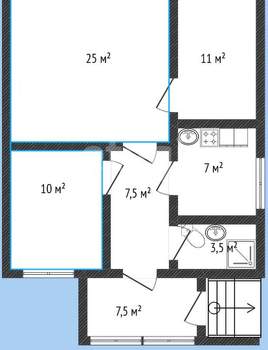 Дом 81м², 1-этажный, участок 8 сот.