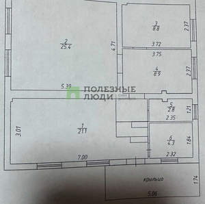 Дом 78м², 1-этажный, участок 6 сот.  