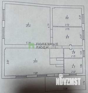 Дом 78м², 1-этажный, участок 6 сот.  