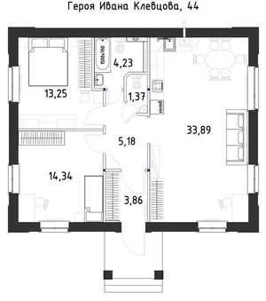 Дом 80м², 1-этажный, участок 10 сот.  