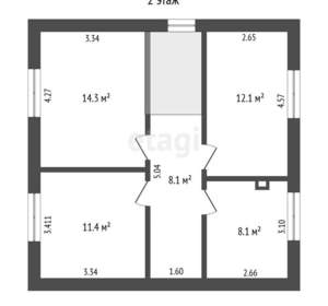 Дом 120м², 2-этажный, участок 10 сот.  