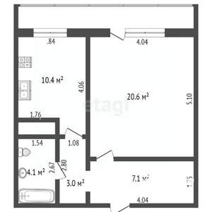 1-к квартира, на длительный срок, 40м2, 1/18 этаж