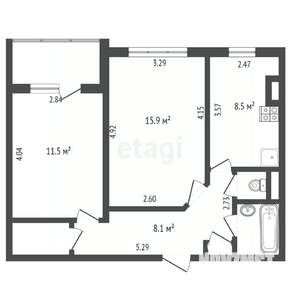 2-к квартира, на длительный срок, 59м2, 5/18 этаж