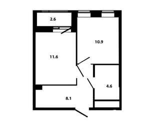1-к квартира, на длительный срок, 38м2, 12/23 этаж
