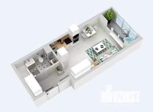 Студия квартира, на длительный срок, 26м2, 20/25 этаж