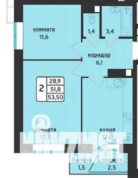 2-к квартира, на длительный срок, 54м2, 14/17 этаж