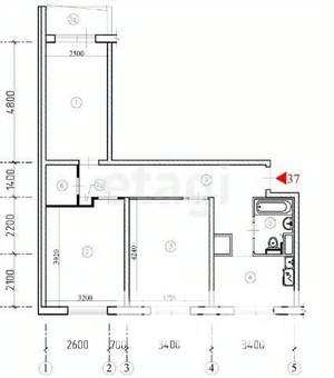 2-к квартира, на длительный срок, 45м2, 4/9 этаж