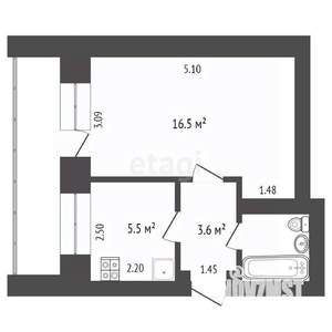 2-к квартира, на длительный срок, 50м2, 5/10 этаж