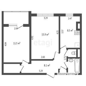 2-к квартира, на длительный срок, 59м2, 5/18 этаж