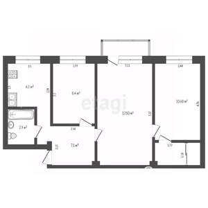 3-к квартира, на длительный срок, 60м2, 1/5 этаж