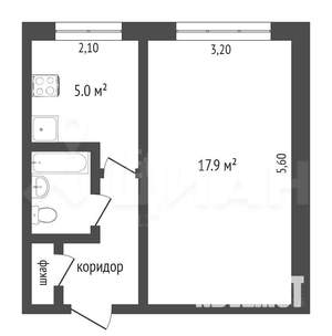 1-к квартира, на длительный срок, 30м2, 2/5 этаж