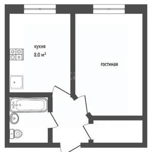 1-к квартира, на длительный срок, 29м2, 1/3 этаж