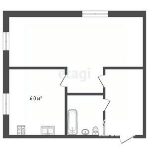1-к квартира, на длительный срок, 31м2, 2/5 этаж