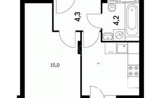 1-к квартира, на длительный срок, 25м2, 1/9 этаж