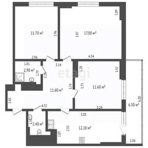 3-к квартира, на длительный срок, 81м2, 9/16 этаж