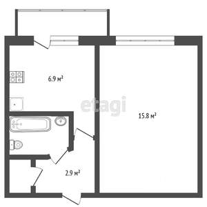 1-к квартира, на длительный срок, 30м2, 7/9 этаж