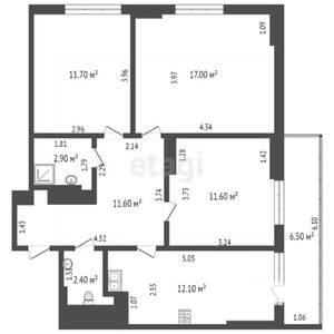 3-к квартира, на длительный срок, 65м2, 5/10 этаж