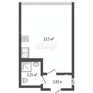 Студия квартира, на длительный срок, 23м2, 3/12 этаж
