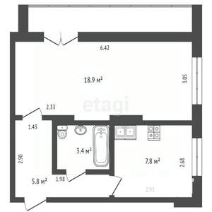 1-к квартира, на длительный срок, 36м2, 5/10 этаж