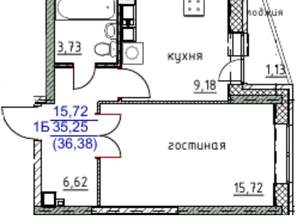 1-к квартира, на длительный срок, 36м2, 6/17 этаж