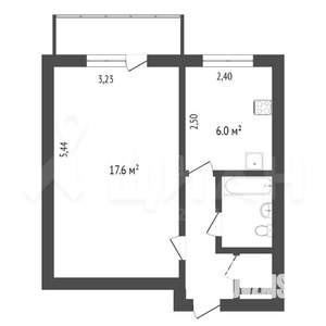 1-к квартира, на длительный срок, 32м2, 4/6 этаж