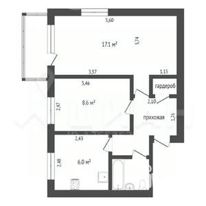 2-к квартира, на длительный срок, 42м2, 2/5 этаж