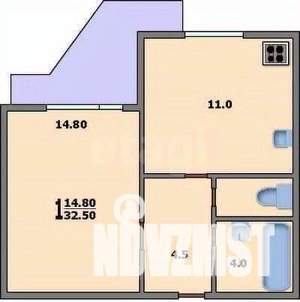 1-к квартира, на длительный срок, 45м2, 1/2 этаж