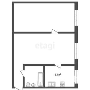 2-к квартира, на длительный срок, 41м2, 1/5 этаж