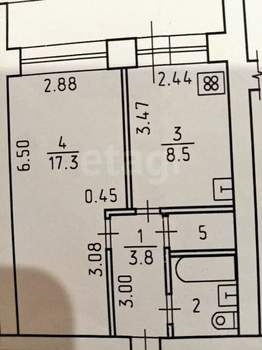 1-к квартира, на длительный срок, 34м2, 8/12 этаж