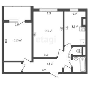 2-к квартира, на длительный срок, 59м2, 5/18 этаж
