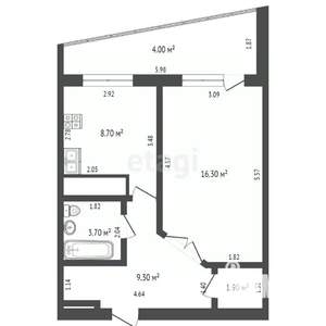 1-к квартира, на длительный срок, 44м2, 15/17 этаж