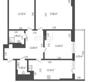 3-к квартира, на длительный срок, 61м2, 5/10 этаж