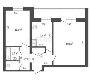 2-к квартира, на длительный срок, 49м2, 1/10 этаж