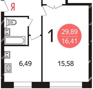 1-к квартира, на длительный срок, 30м2, 1/5 этаж