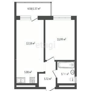 1-к квартира, на длительный срок, 37м2, 9/18 этаж