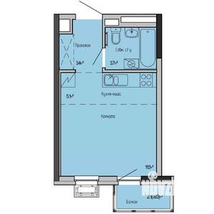 Студия квартира, строящийся дом, 24м2, 2/17 этаж