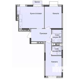 2-к квартира, строящийся дом, 62м2, 4/17 этаж