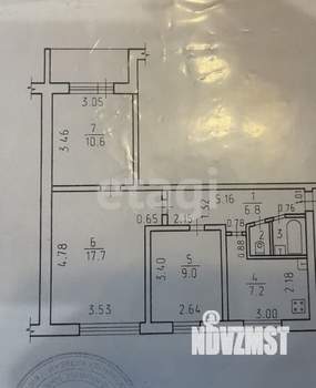 3-к квартира, вторичка, 54м2, 2/9 этаж