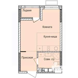 Студия квартира, строящийся дом, 26м2, 17/17 этаж
