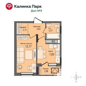 1-к квартира, вторичка, 31м2, 16/17 этаж