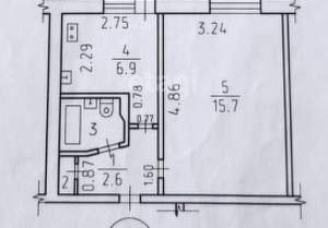 1-к квартира, вторичка, 28м2, 9/9 этаж