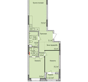 2-к квартира, вторичка, 61м2, 2/17 этаж
