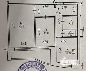 2-к квартира, вторичка, 59м2, 2/10 этаж