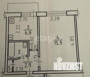 1-к квартира, вторичка, 29м2, 5/9 этаж