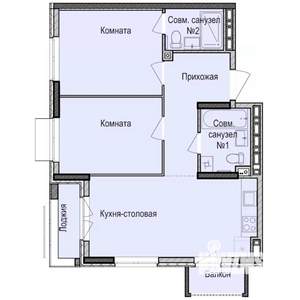 2-к квартира, вторичка, 58м2, 2/17 этаж