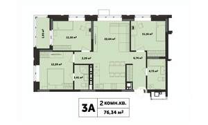3-к квартира, строящийся дом, 78м2, 6/17 этаж