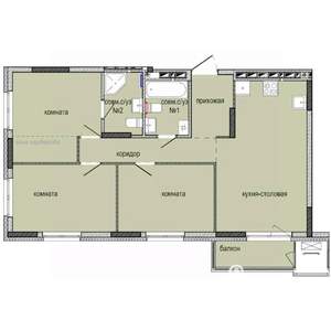 3-к квартира, строящийся дом, 74м2, 11/16 этаж