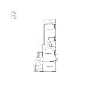 2-к квартира, строящийся дом, 61м2, 3/17 этаж