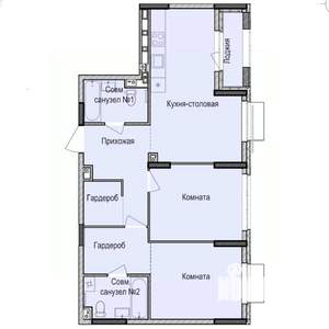 2-к квартира, строящийся дом, 67м2, 3/17 этаж