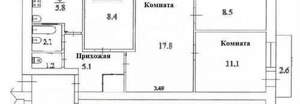4-к квартира, вторичка, 60м2, 4/5 этаж